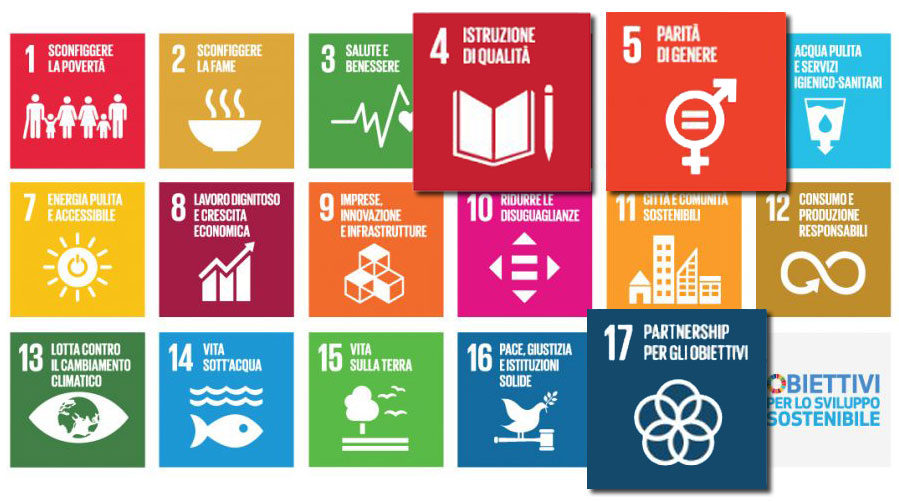 OBIETTIVI ISN per lo sviluppo sostenibile in accordo con Agenda ONU 2030 - I nostri obiettivi: 4, 5 e 17